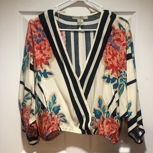 Floral Front Crossed Top